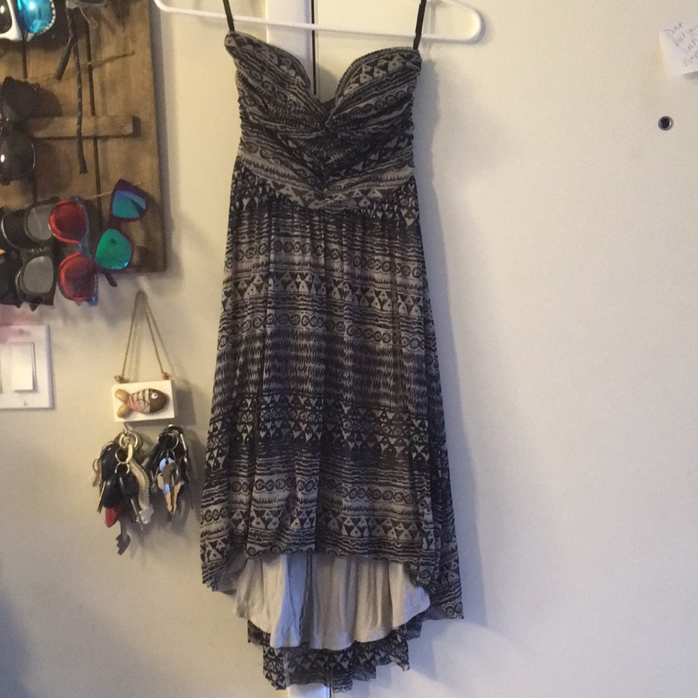 Strapless patterned Free People high-low dress
